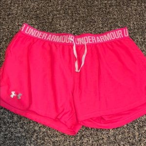 Hot pink athletic shorts